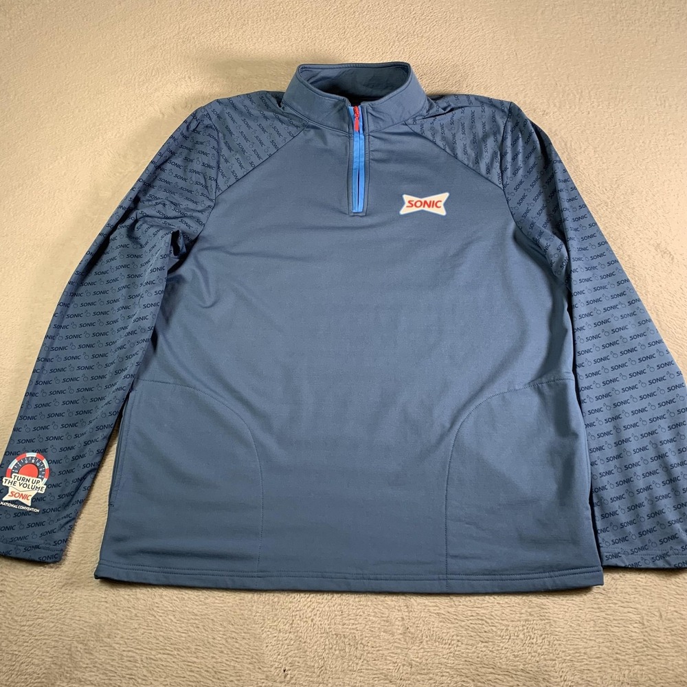 Sonic‎ Pullover Mens Large Blue 1/4 Zip Long Sleeve 2021 National Convention